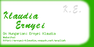 klaudia ernyei business card